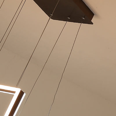 Candelabro LED de aluminio ABS cuadrilátero rectangular minimalista moderno para dormitorio 