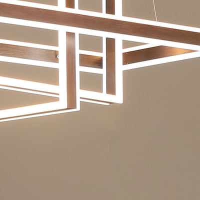 Candelabro LED de aluminio ABS cuadrilátero rectangular minimalista moderno para dormitorio 