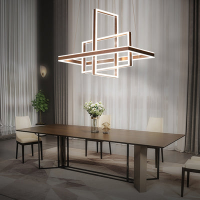 Candelabro LED de aluminio ABS cuadrilátero rectangular minimalista moderno para dormitorio 