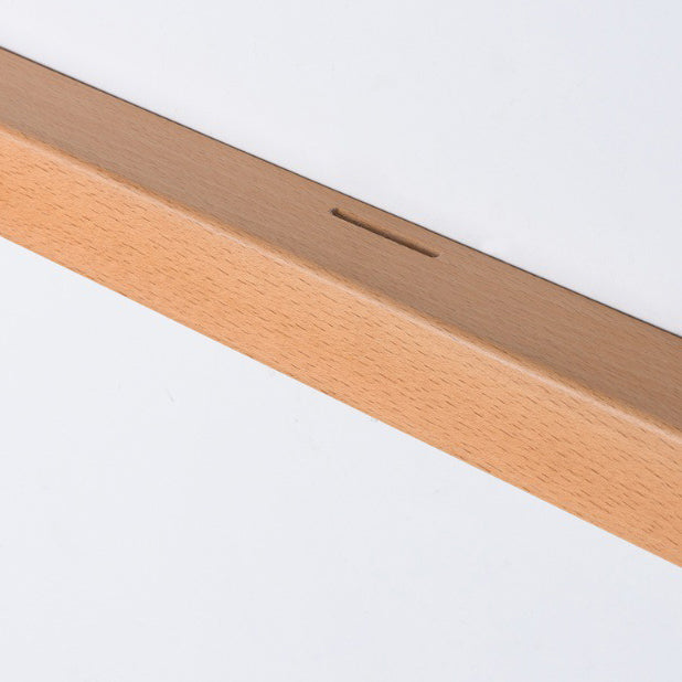 Modern Minimalist Rectangular Linear PVC Wood LED Wall Sconce Lamp For Bedroom