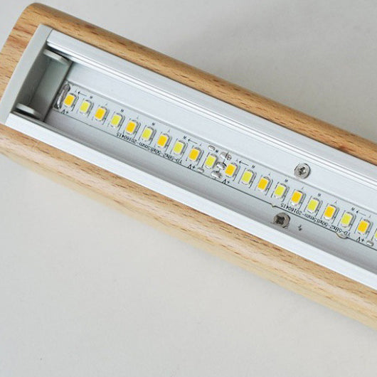 Applique murale LED en bois PVC rectangulaire linéaire minimaliste moderne pour chambre 