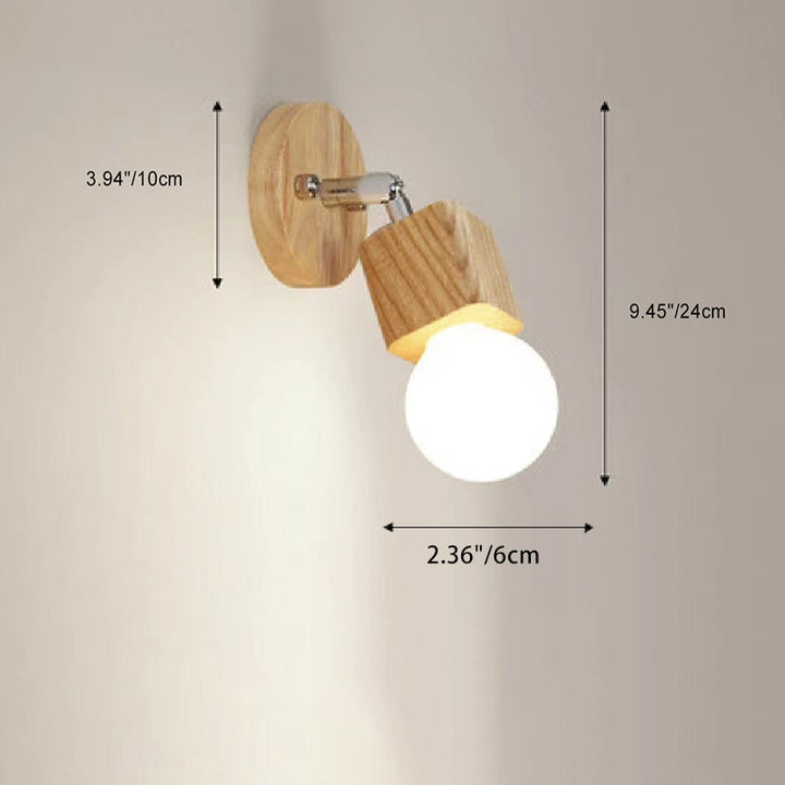 Moderne Minimaliste Rond Balle Rectangle Linéaire Bois 1/2/3/4 Lumière Applique Murale Pour Salle de Bain 