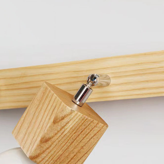 Moderne Minimaliste Rond Balle Rectangle Linéaire Bois 1/2/3/4 Lumière Applique Murale Pour Salle de Bain 