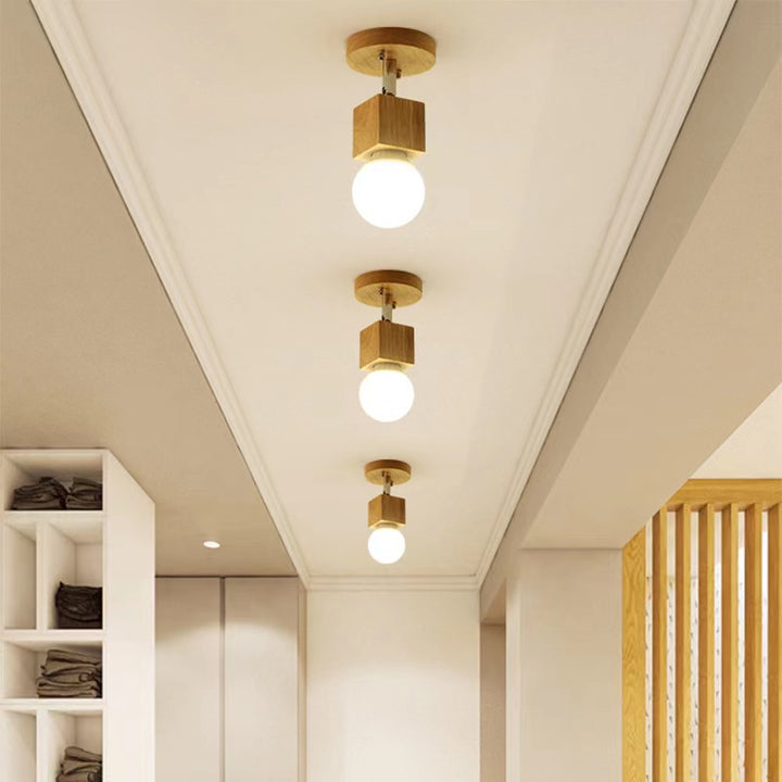 Moderne Minimaliste Rond Balle Rectangle Linéaire Bois 1/2/3/4 Lumière Applique Murale Pour Salle de Bain 
