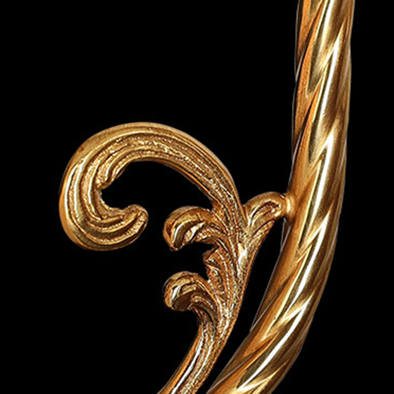 Lampe de table à 1 lumière en verre et laiton gravé avec motif de pétales ronds traditionnel français pour chambre 