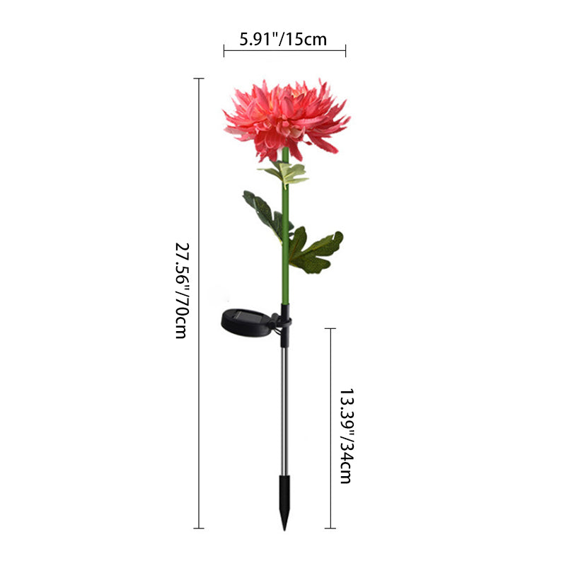 Lumière extérieure LED en forme de marguerite en caoutchouc avec capteur solaire Art Déco moderne pour jardin 