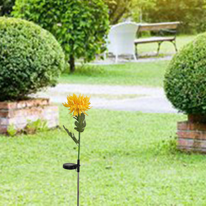 Lumière extérieure LED en forme de marguerite en caoutchouc avec capteur solaire Art Déco moderne pour jardin 