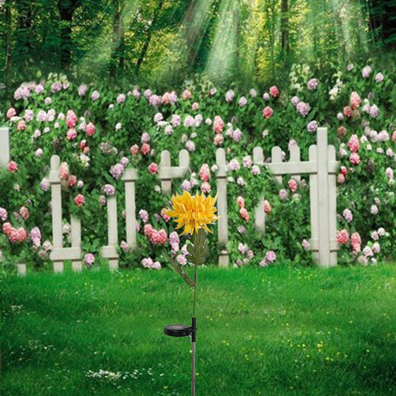 Lumière extérieure LED en forme de marguerite en caoutchouc avec capteur solaire Art Déco moderne pour jardin 