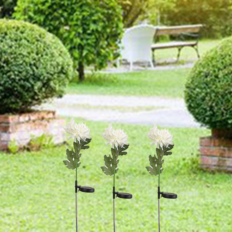 Lumière extérieure LED en forme de marguerite en caoutchouc avec capteur solaire Art Déco moderne pour jardin 