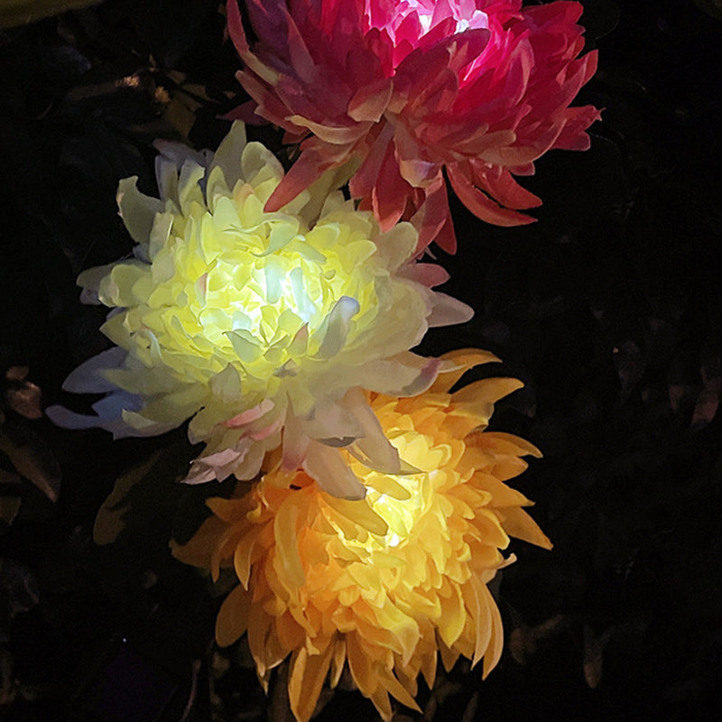 Lumière extérieure LED en forme de marguerite en caoutchouc avec capteur solaire Art Déco moderne pour jardin 