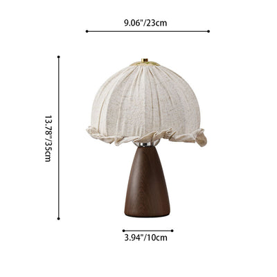 Lampe de table moderne Mid-Century Pod Mushroom ronde en céramique et tissu 1 lumière pour chambre à coucher 