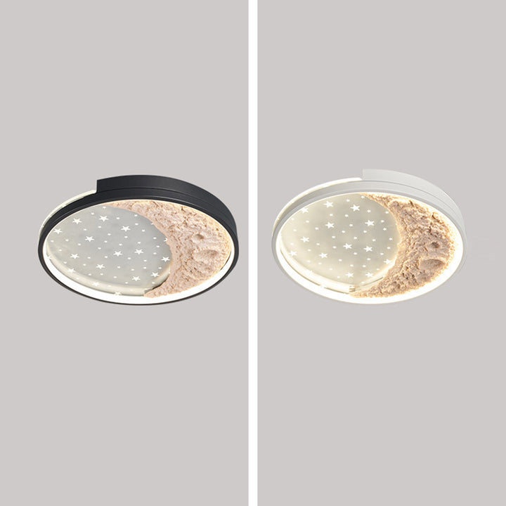 Plafonnier LED en fer acrylique en forme de dôme rond étoile lune minimaliste moderne pour chambre 