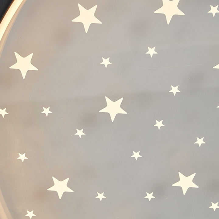 Plafonnier LED en fer acrylique en forme de dôme rond étoile lune minimaliste moderne pour chambre 