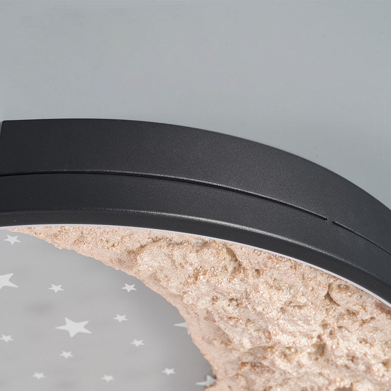 Plafonnier LED en fer acrylique en forme de dôme rond étoile lune minimaliste moderne pour chambre 