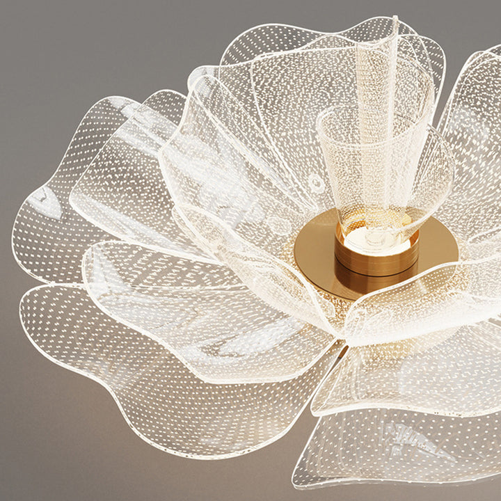 Moderne Luxus Blume Blütenblatt Dome Eisen Acryl LED Unterputz Deckenleuchte für Schlafzimmer 