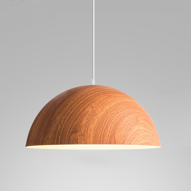 Lustre suspendu traditionnel japonais rond semi-circulaire en fer à 1 lumière pour salle à manger 