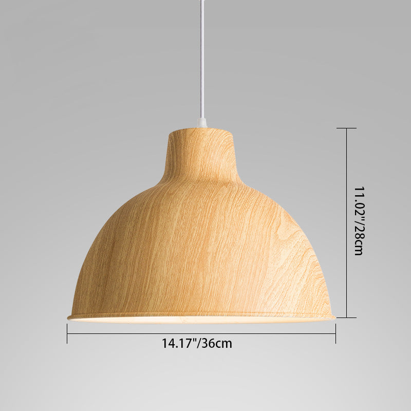 Lustre suspendu traditionnel japonais rond semi-circulaire en fer à 1 lumière pour salle à manger 