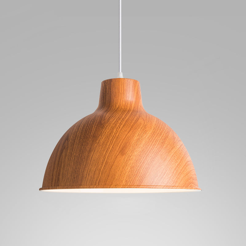 Lustre suspendu traditionnel japonais rond semi-circulaire en fer à 1 lumière pour salle à manger 