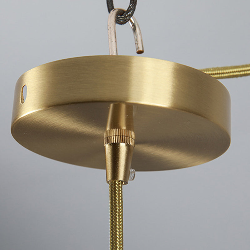 Suspension lumineuse moderne scandinave en céramique cuivrée à plis demi-cercle 1 lumière pour chambre 