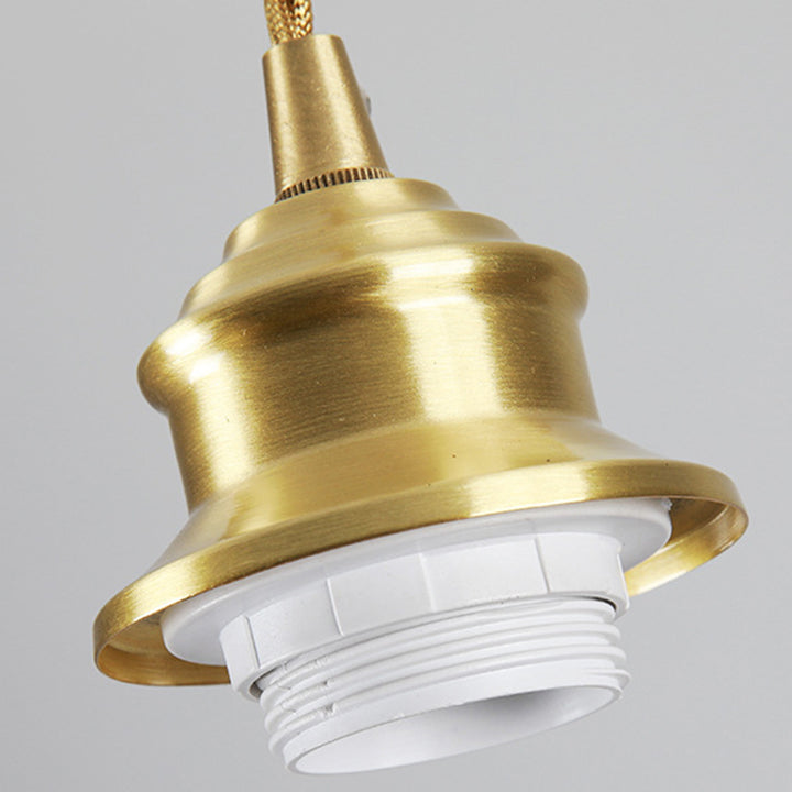 Suspension lumineuse moderne scandinave en céramique cuivrée à plis demi-cercle 1 lumière pour chambre 