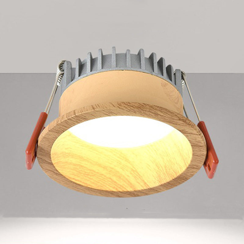 Lampe traditionnelle vintage à trou, vasque ronde, aluminium, acrylique, plafonnier LED encastré pour chambre 