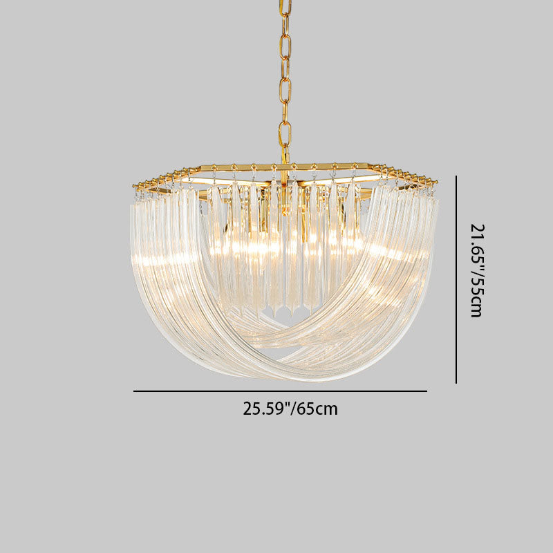 Lustre moderne rond en demi-cercle en métal et verre 6/8 lumières pour chambre 