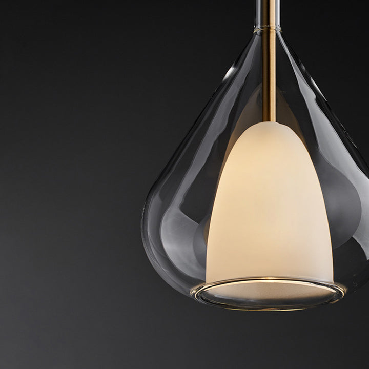 Suspension lumineuse conique ronde en fer et verre minimaliste moderne à 1 lumière pour chambre 