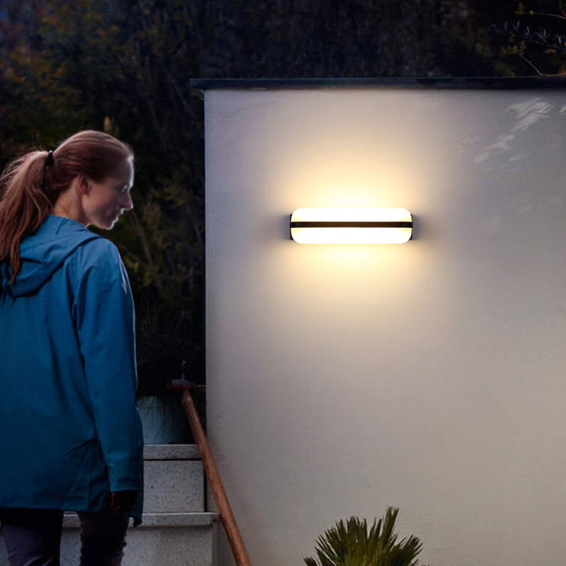 Applique murale LED en aluminium PC linéaire rectangulaire cylindrique étanche minimaliste moderne pour balcon 