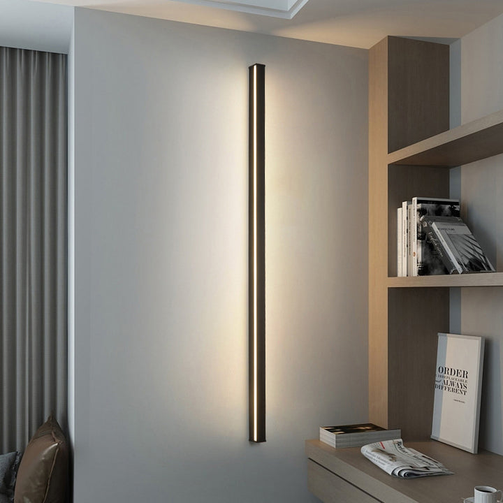 Applique murale LED en fer et PC rectangulaire longue linéaire minimaliste moderne pour chambre 