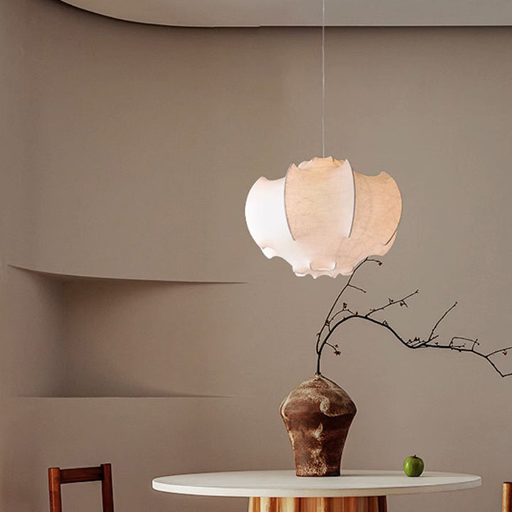 Lámpara colgante tradicional vintage en forma de murciélago ovalada de hierro y seda 1/3 luces para dormitorio 