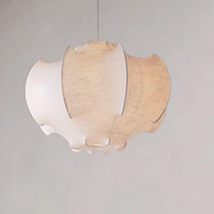 Lámpara colgante tradicional vintage en forma de murciélago ovalada de hierro y seda 1/3 luces para dormitorio 
