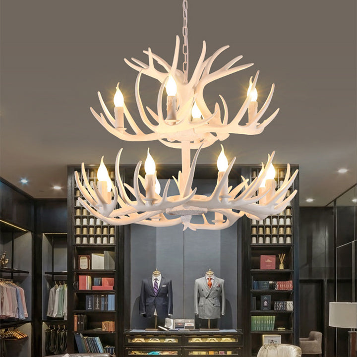 Chandelier moderne Art Déco en forme de bois de fer PVC 4/6/8/9/12 lumières pour salle à manger 