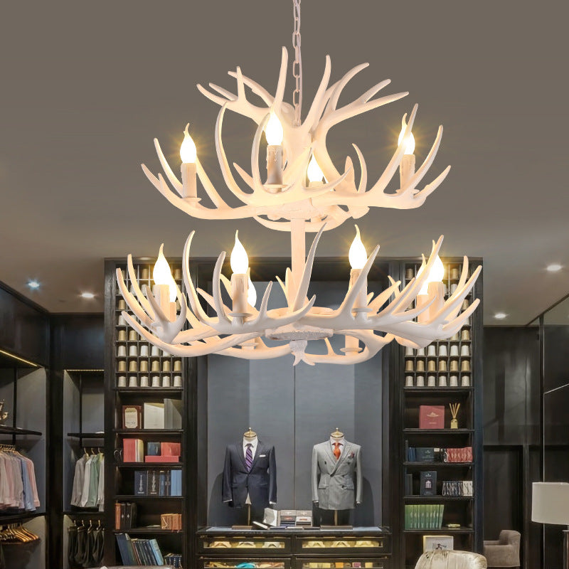 Chandelier moderne Art Déco en forme de bois de fer PVC 4/6/8/9/12 lumières pour salle à manger 