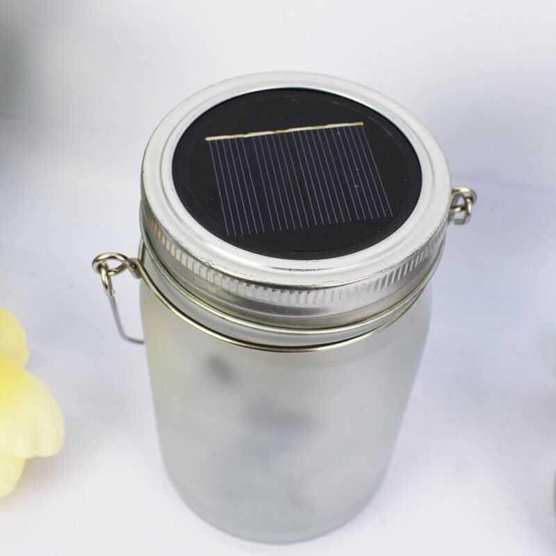Lampe extérieure LED en verre inoxydable en forme de cylindre avec bouteille étoilée solaire simple et moderne, étanche pour jardin 