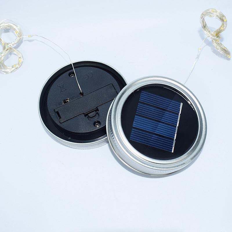 Lampe extérieure LED en verre inoxydable en forme de cylindre avec bouteille étoilée solaire simple et moderne, étanche pour jardin 