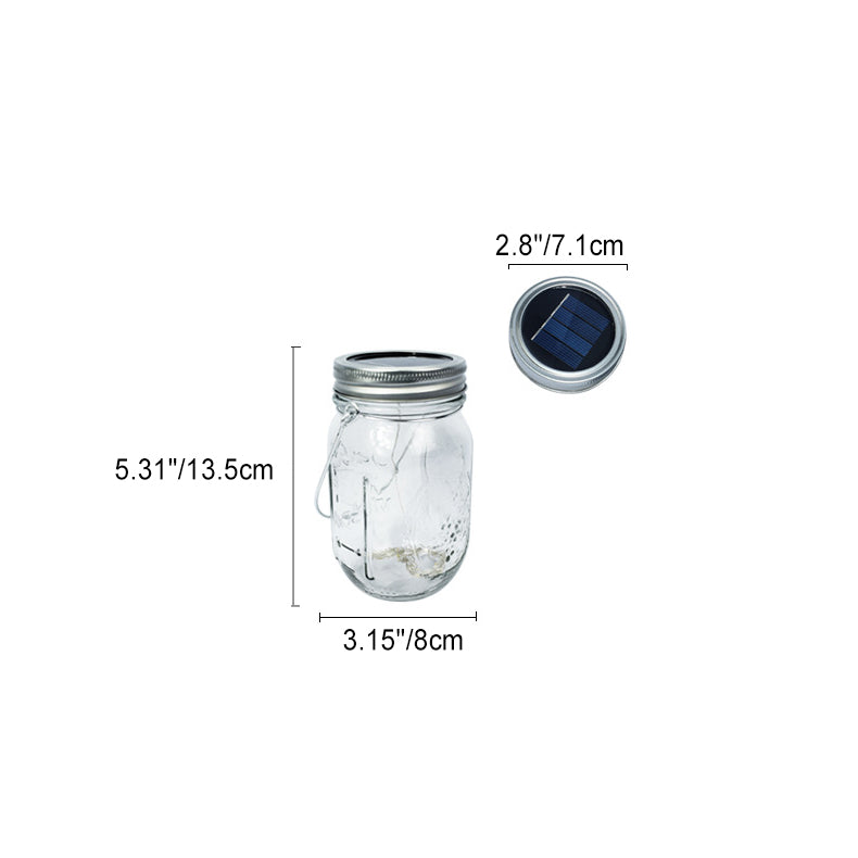 Lampe extérieure LED en verre inoxydable en forme de cylindre avec bouteille étoilée solaire simple et moderne, étanche pour jardin 