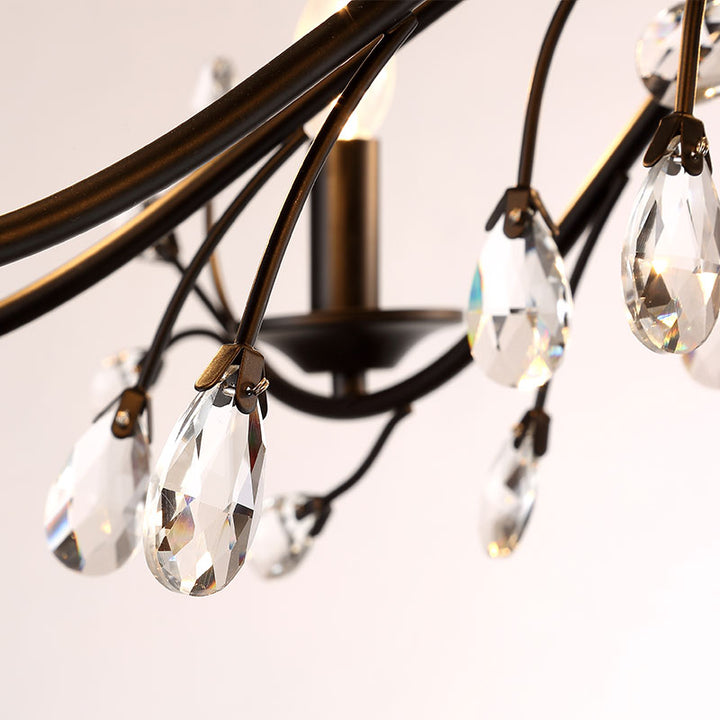 Chandelier traditionnel français en cristal de fer dendritique avec bougie 3/6/9/12 lumières pour salon 