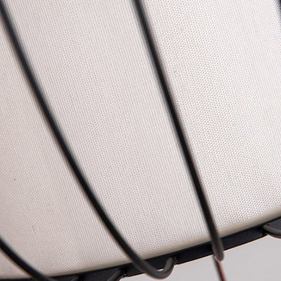Traditionelle Vintage Vogelkäfig Runde Oval Metall Stoff 1-Licht Pendelleuchte für Esszimmer 