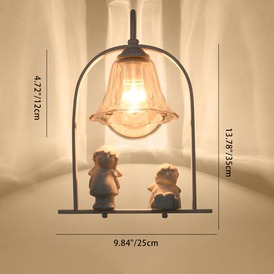 Lámpara de aplique de pared de 1 luz contemporánea creativa en forma de pétalo cilíndrico de hierro, vidrio, cerámica y resina para dormitorio 