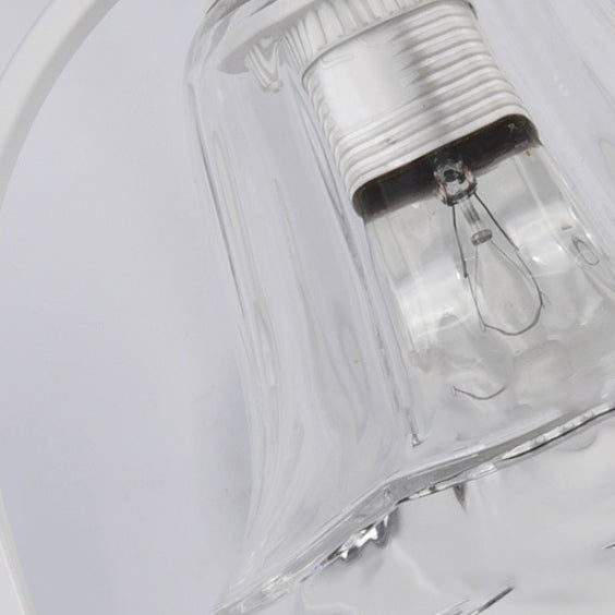 Lámpara de aplique de pared de 1 luz contemporánea creativa en forma de pétalo cilíndrico de hierro, vidrio, cerámica y resina para dormitorio 