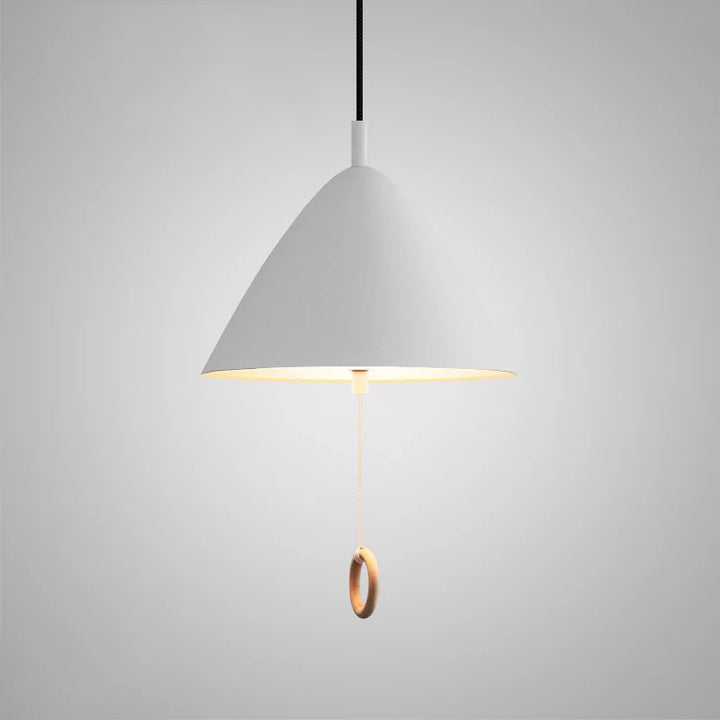 Contemporary Scandinavian Macaron Pull Line Conical Round Aluminum 2/3 Light Pendant Light For Bedroom