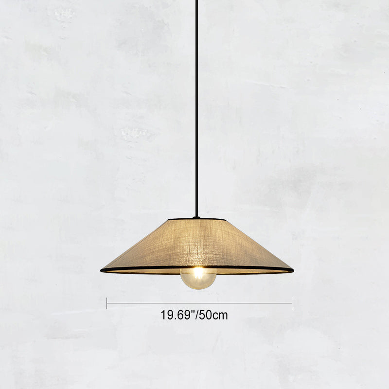 Suspension lumineuse à 1 ampoule en tissu prismatique rond traditionnel japonais pour chambre 
