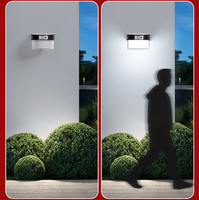 ضوء خارجي LED مقاوم للماء يعمل بالطاقة الشمسية بتصميم حديث بسيط مصنوع من الأكريليك ABS بشكل دائري مربع للحديقة 
