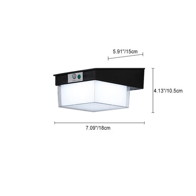 ضوء خارجي LED مقاوم للماء يعمل بالطاقة الشمسية بتصميم حديث بسيط مصنوع من الأكريليك ABS بشكل دائري مربع للحديقة 