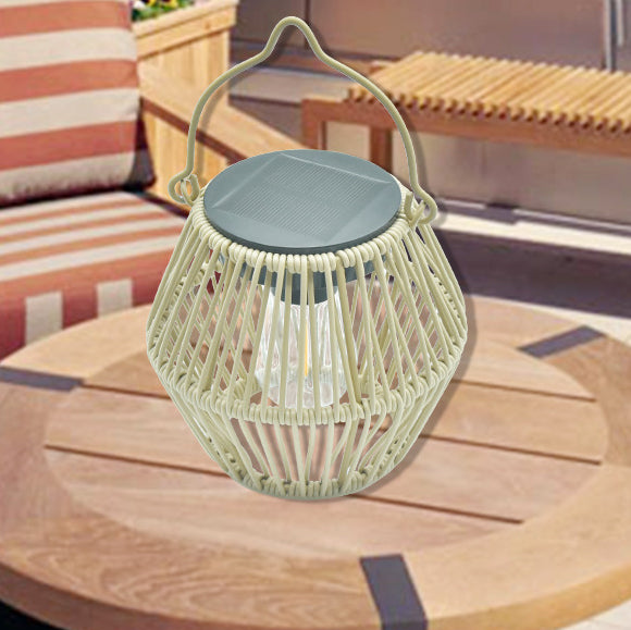 Lanterne solaire étanche minimaliste moderne ovale en matériel ABS LED pour extérieur pour jardin 