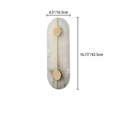 Moderne minimalistische runde ovale Eisenmarmor-LED-Wandleuchte für Schlafzimmer 