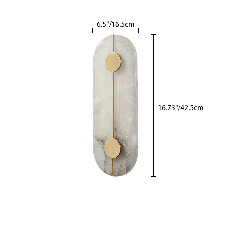 Moderne minimalistische runde ovale Eisenmarmor-LED-Wandleuchte für Schlafzimmer 