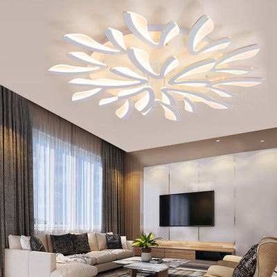 Contemporary Scandinavian Dandelion Dome Hardware Acrylic LED Flush Mount Ceiling Light For Bedroom