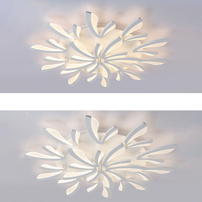 Zeitgenössische skandinavische Löwenzahn-Kuppel-Hardware-Acryl-LED-Unterputz-Deckenleuchte für Schlafzimmer 