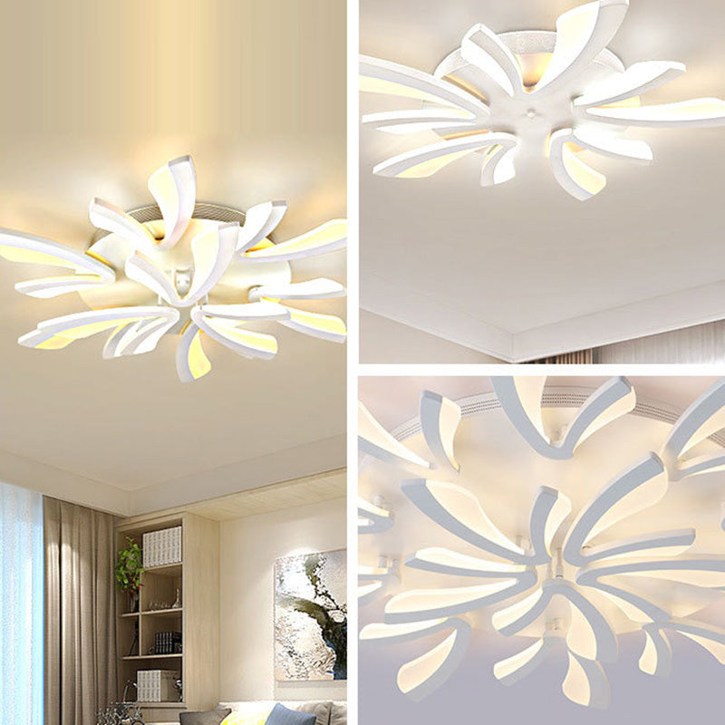 Zeitgenössische skandinavische Löwenzahn-Kuppel-Hardware-Acryl-LED-Unterputz-Deckenleuchte für Schlafzimmer 